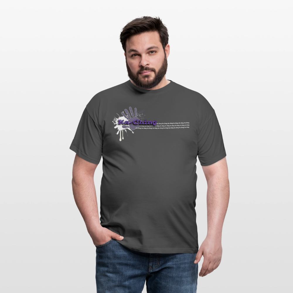 Unisex T-Shirt Ching Purple Logo WH/Dark CHPU-T-06d - charcoal grey