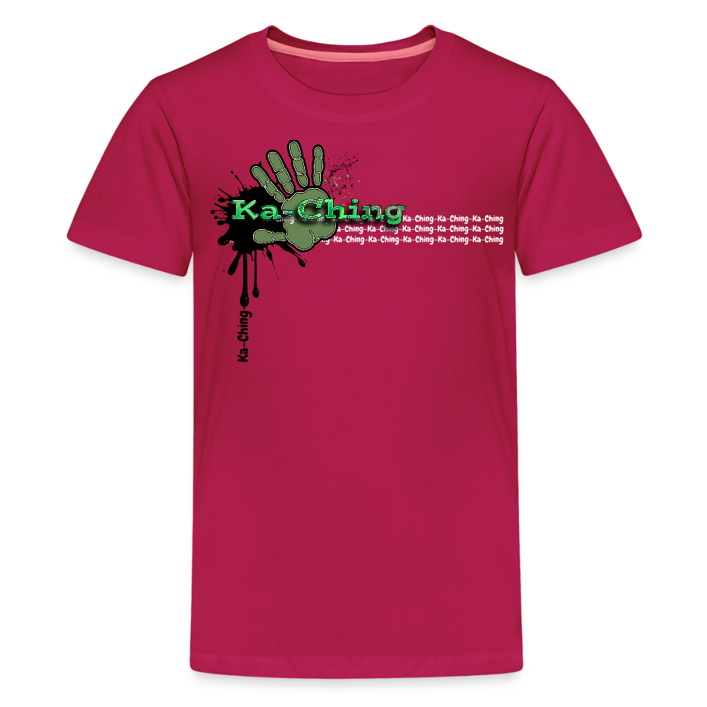 Ka-Ching T-Shirt Ching Green Logo - dark pink
