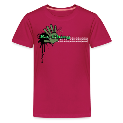 Ka-Ching T-Shirt Ching Green Logo - dark pink