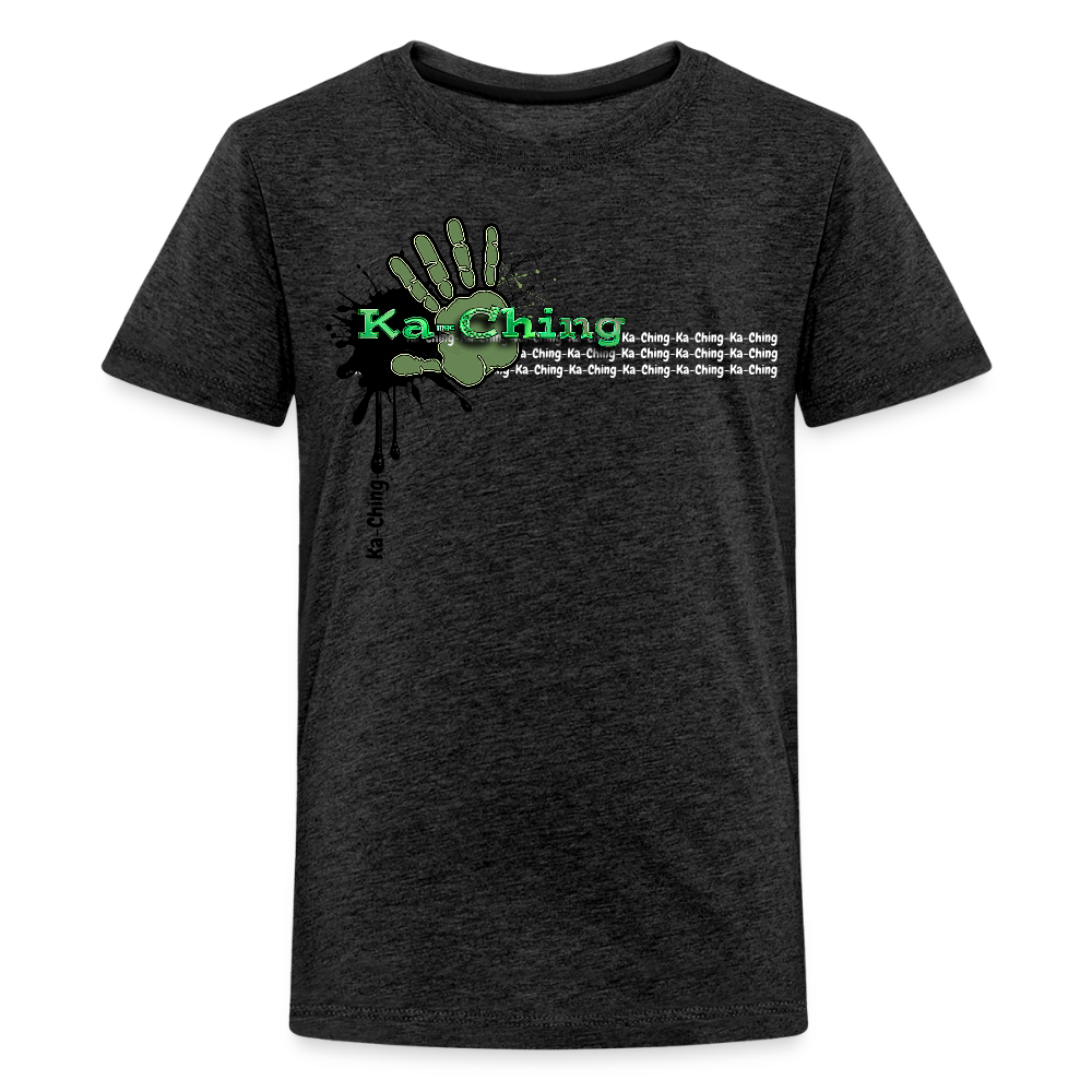 Ka-Ching T-Shirt Ching Green Logo - charcoal grey