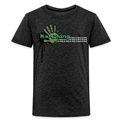 Ka-Ching T-Shirt Ching Green Logo - charcoal grey