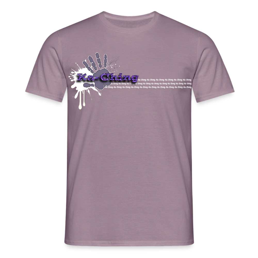 Unisex T-Shirt Ching Purple Logo WH/Dark CHPU-T-06d - purple-grey 