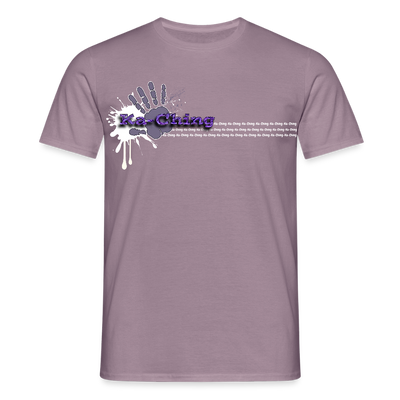 Unisex T-Shirt Ching Purple Logo WH/Dark CHPU-T-06d - purple-grey 