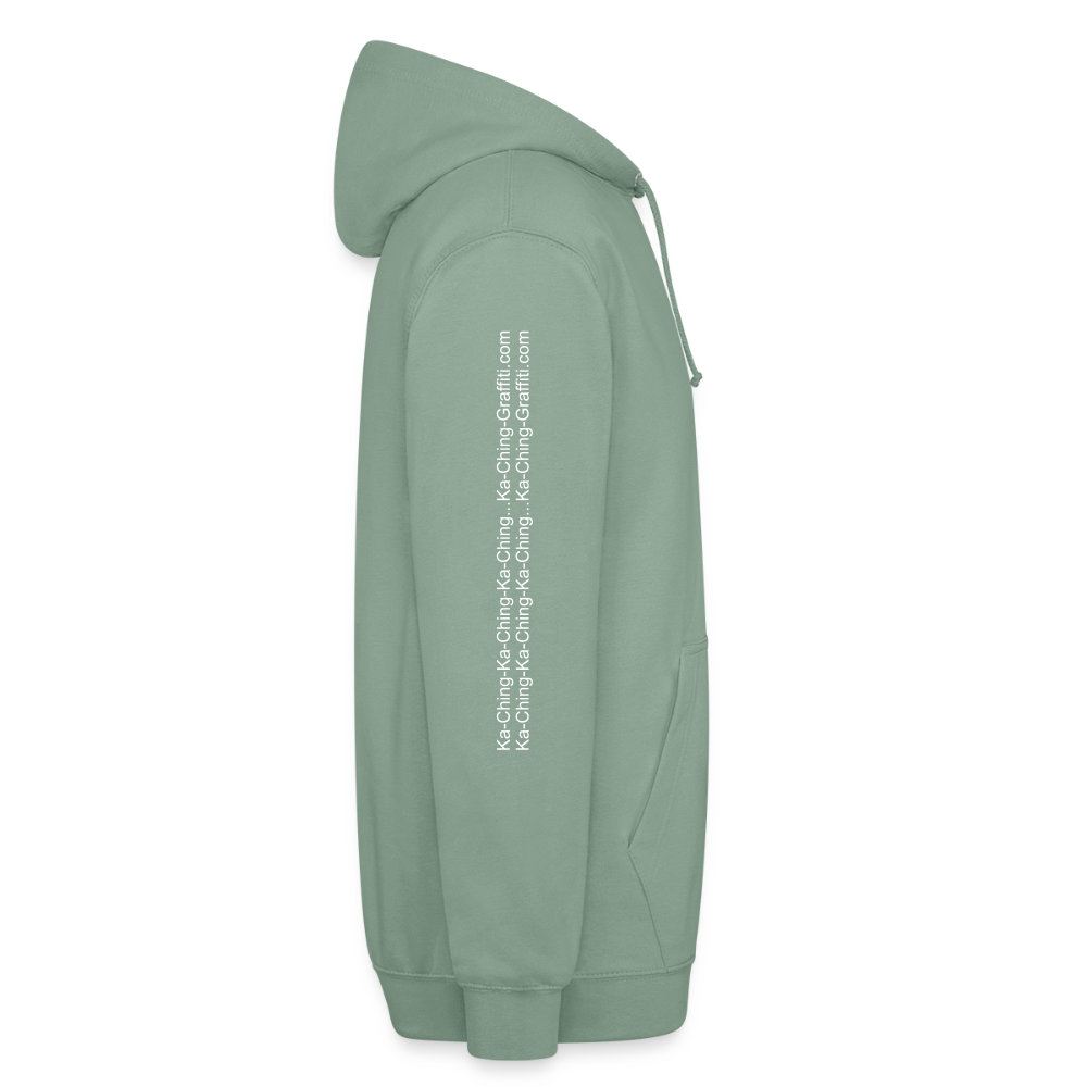 Ka-Ching Unisex Hoodie Ching Blue logo - steel green