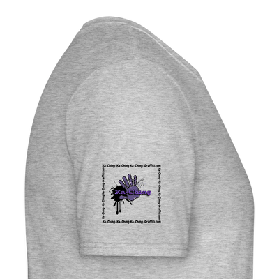 Unisex T-Shirt Ching Purple Logo CHPU-T-06c - heather grey