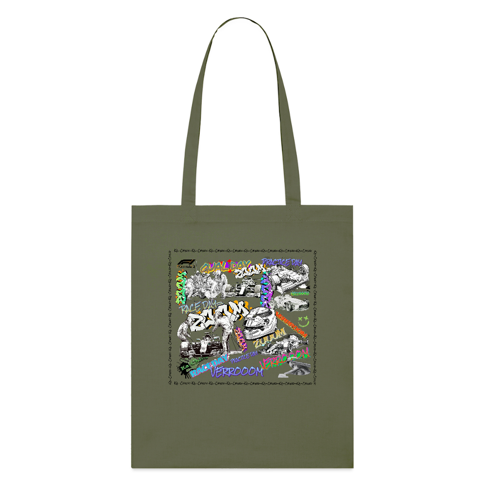 Graffiti F1Tote Bag - khaki