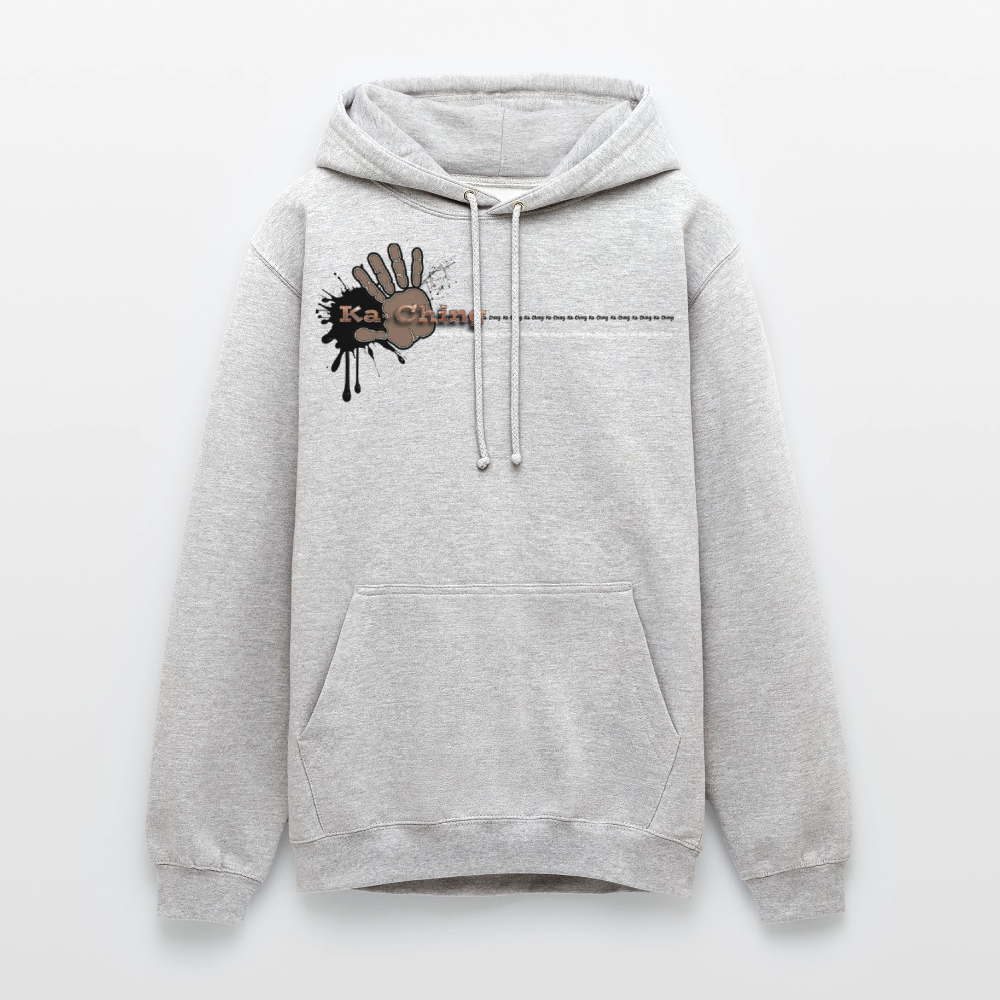 Ka-Ching Unisex Hoodie Ching Bronze logo - light heather grey