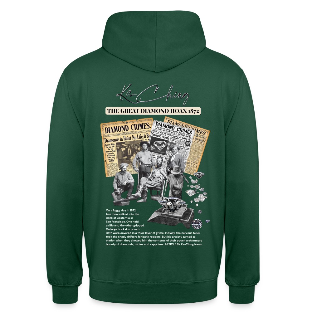 Diamond Range Unisex Hoodie limited editions design 2 - bottle green