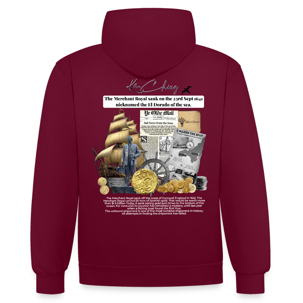 Golden silver Range The Merchant Royal Hoodie limited edition - burgundy/charcoal