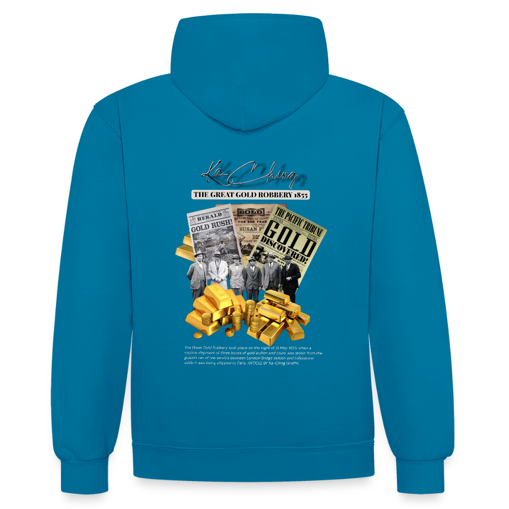 Gold Range The Great Robɓery 1855 Hoodie limited edition - peacock blue/heather grey