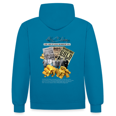 Gold Range The Great Robɓery 1855 Hoodie limited edition - peacock blue/heather grey