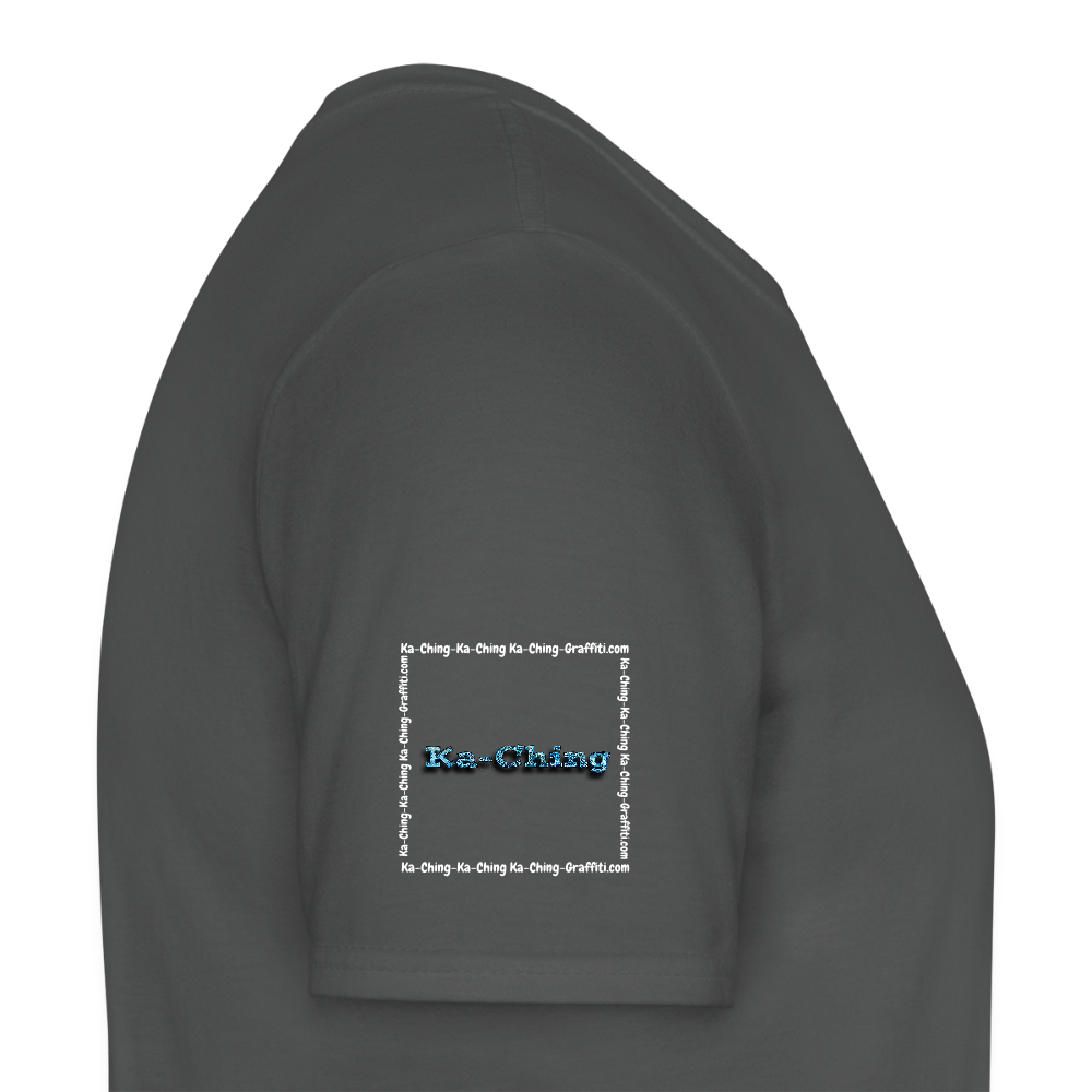 Unisex T-Shirt Ching Blue Logo WH/Dark CHBL-T-05d - charcoal grey