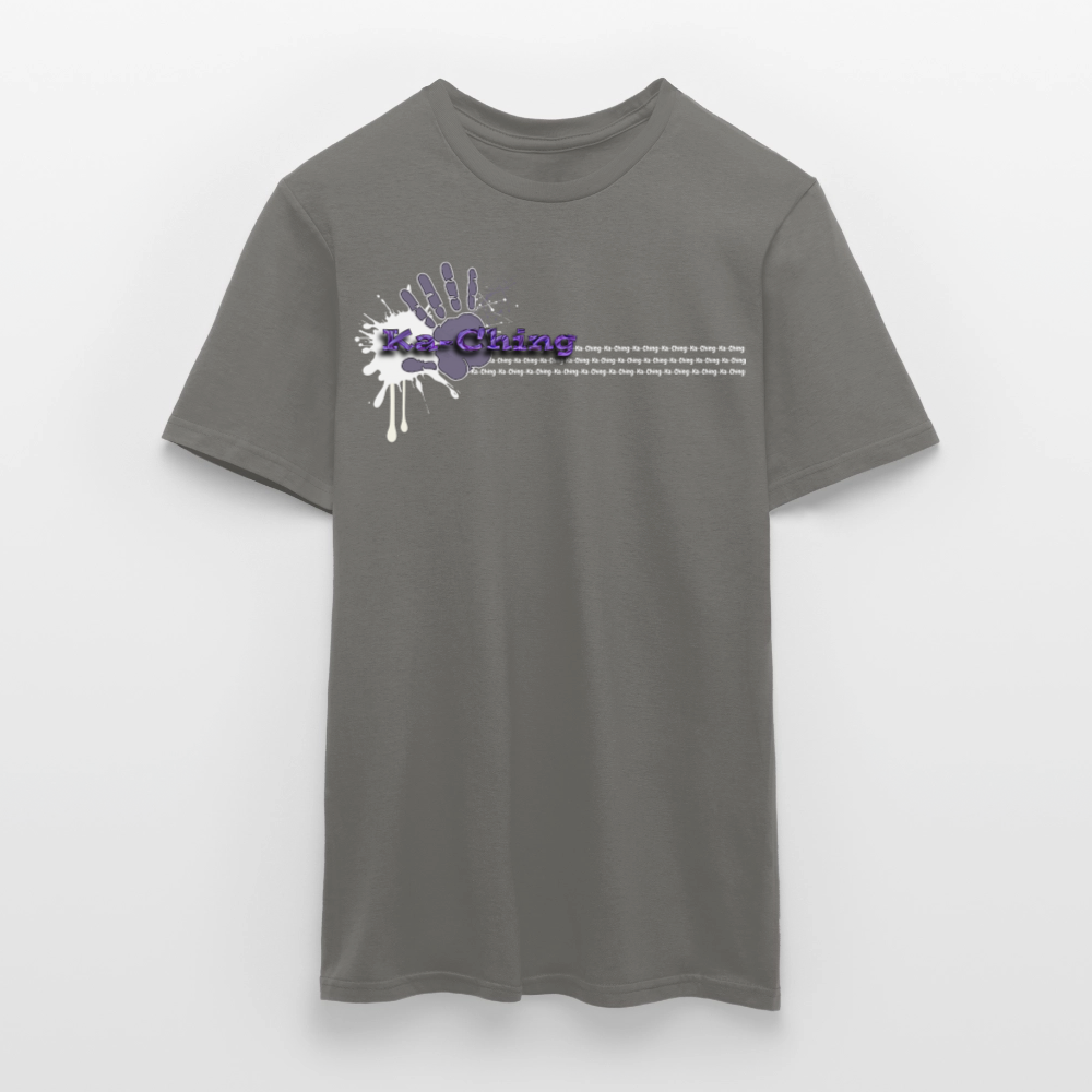 Unisex T-Shirt Ching Purple Logo WH/Dark CHPU-T-06d - graphite grey