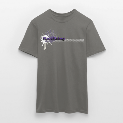 Unisex T-Shirt Ching Purple Logo WH/Dark CHPU-T-06d - graphite grey