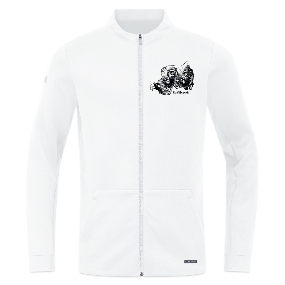 Made in Rwanda unisex Zipped Hoodie JAKO Pro Casual Jacket - white