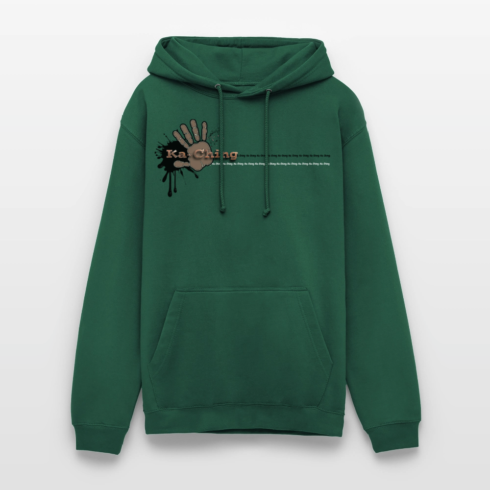 Ka-Ching Unisex Hoodie Ching Bronze logo - bottle green