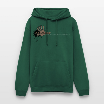 Ka-Ching Unisex Hoodie Ching Bronze logo - bottle green