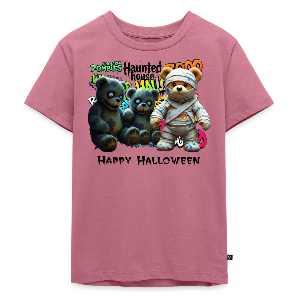 Teddies zombie mummy Halloween Tee - mauve