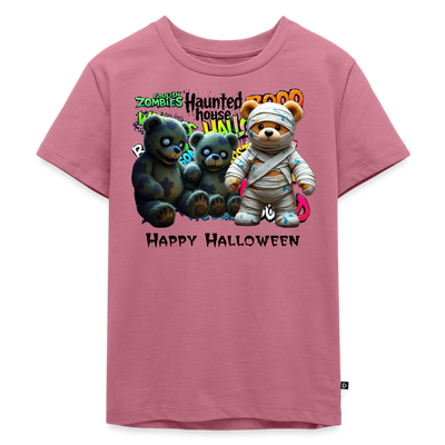 Teddies zombie mummy Halloween Tee - mauve