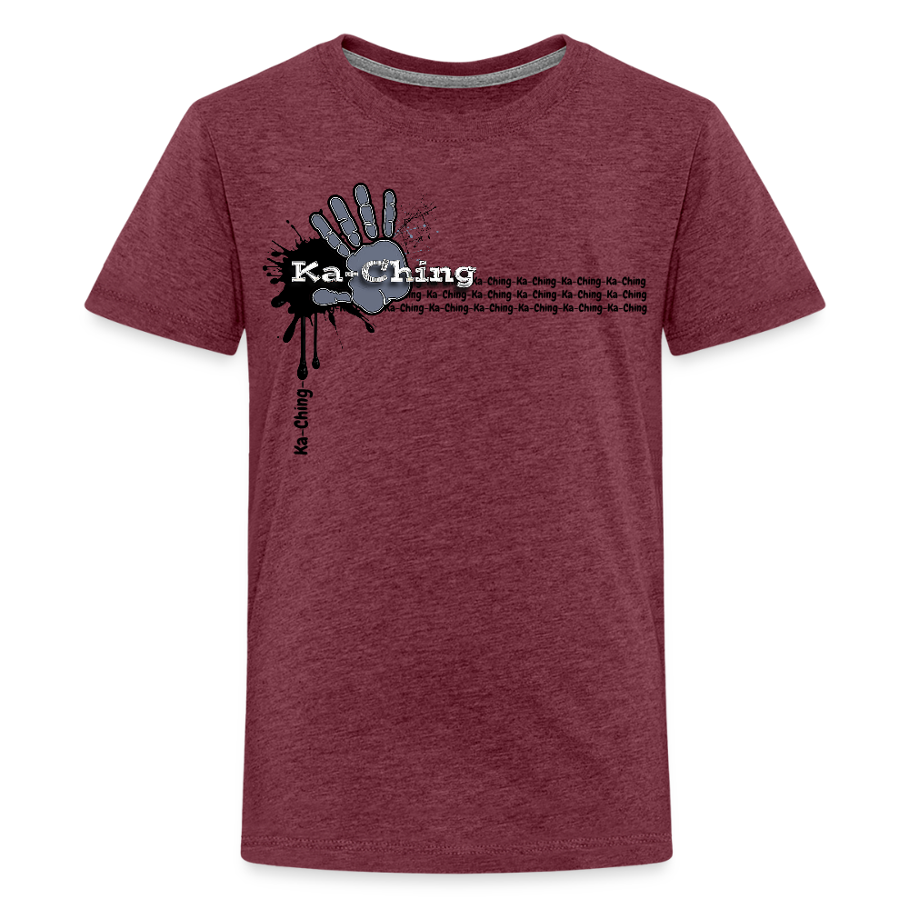 Unisex T-Shirt Ching Silver Logo - heather burgundy
