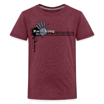 Unisex T-Shirt Ching Silver Logo - heather burgundy