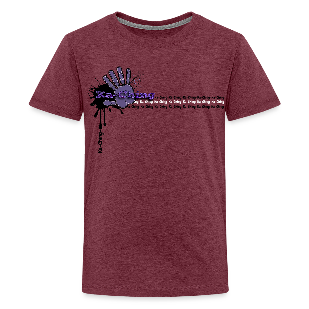 Unisex T-Shirt Ching Purple Logo - heather burgundy