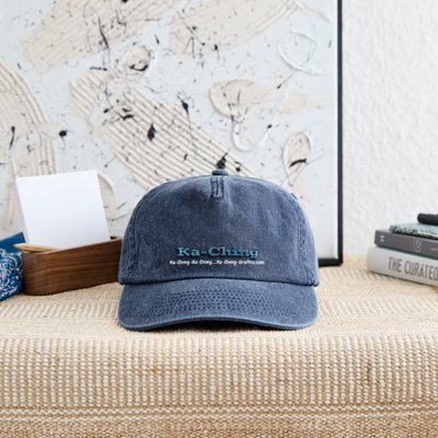 Ka-Ching Cap blue Logo - vintage denim