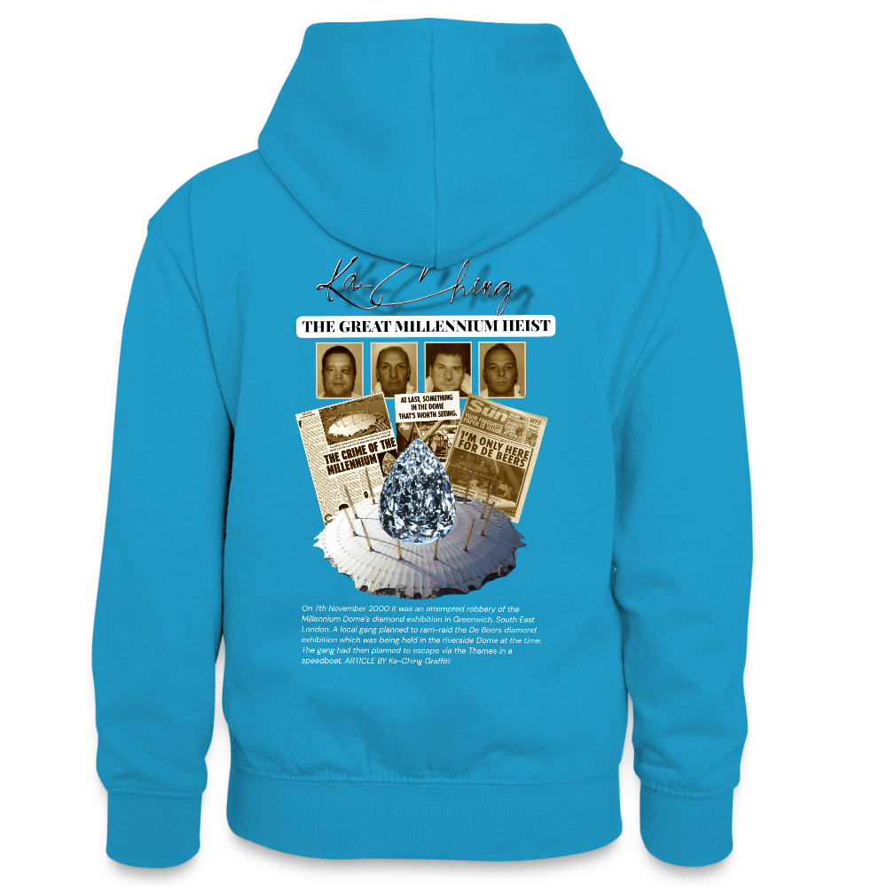 Diamond Range Millenium Heist 2000 Hoodie limited edition - peacock blue/heather grey