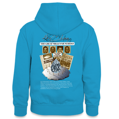 Diamond Range Millenium Heist 2000 Hoodie limited edition - peacock blue/heather grey