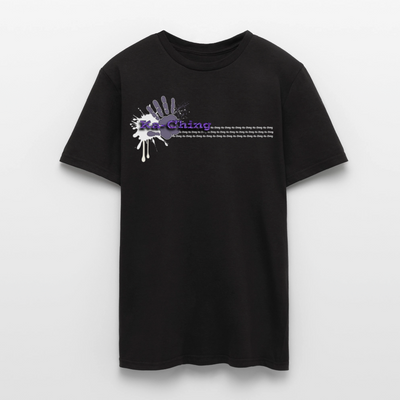 Unisex T-Shirt Ching Purple Logo WH/Dark CHPU-T-06d - black