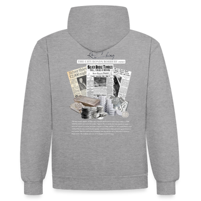 Silver Range City Bonds Robɓery 1990 Hoodie limited edition - heather grey/navy