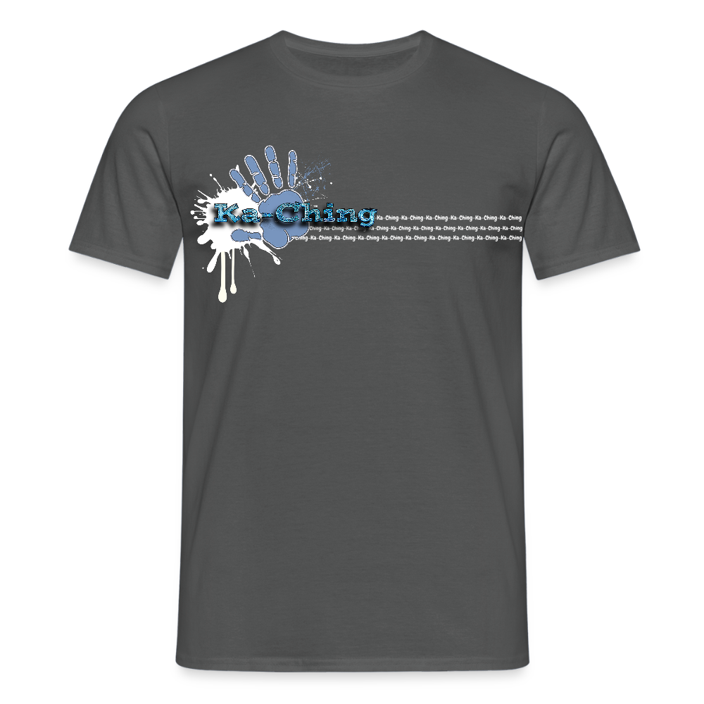 Unisex T-Shirt Ching Blue Logo WH/Dark CHBL-T-05d - charcoal grey