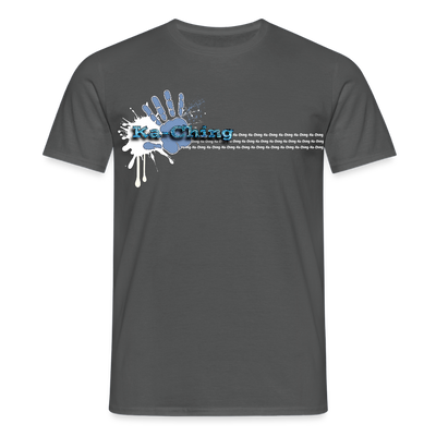 Unisex T-Shirt Ching Blue Logo WH/Dark CHBL-T-05d - charcoal grey