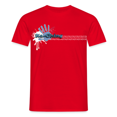 Unisex T-Shirt Ching Blue Logo WH/Dark CHBL-T-05d - red