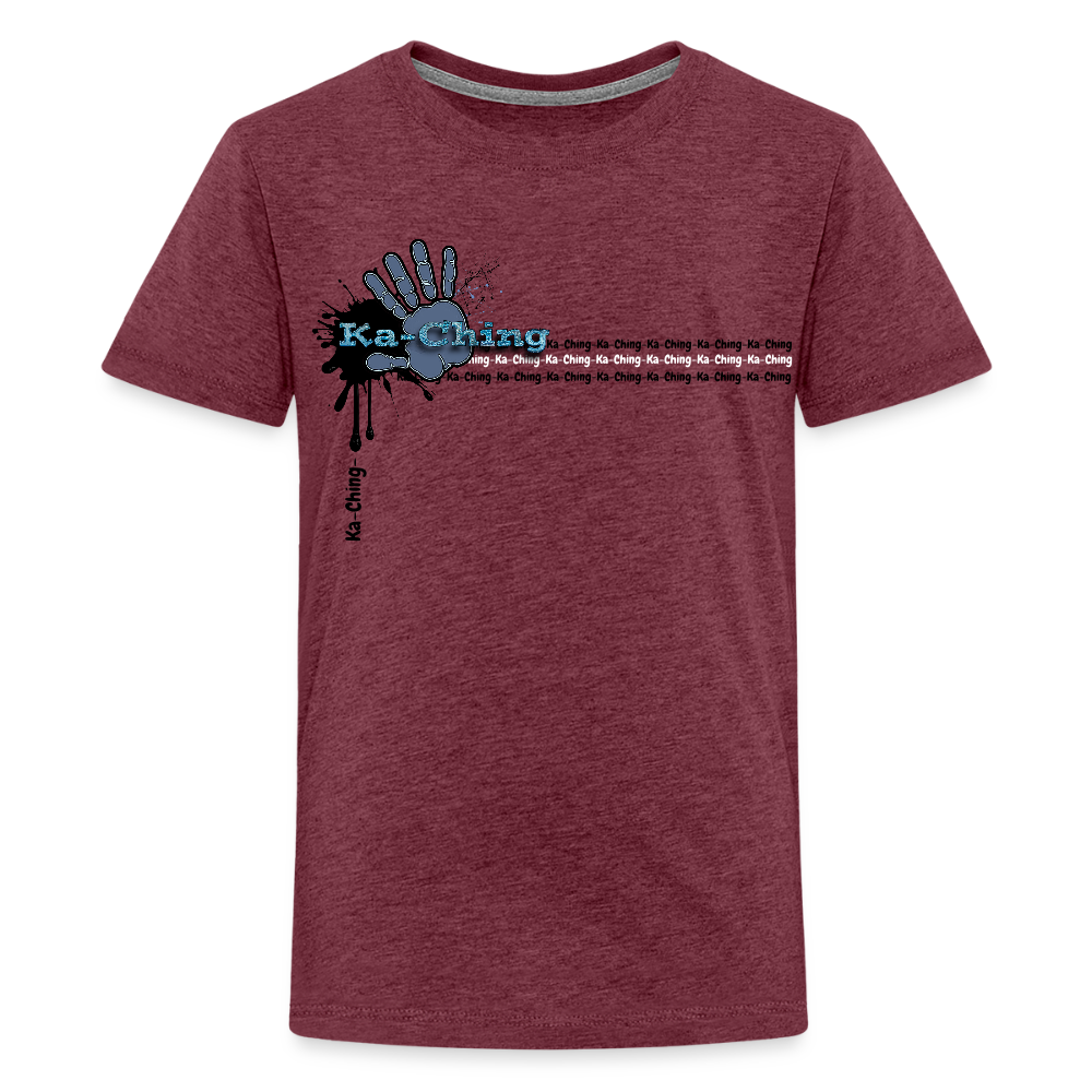 Unisex T-Shirt Ching Blue Logo - heather burgundy