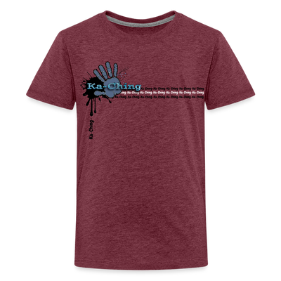 Unisex T-Shirt Ching Blue Logo - heather burgundy