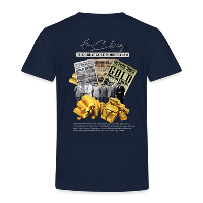Gold Range The Great Robɓery 1855 Tee limited edition - navy