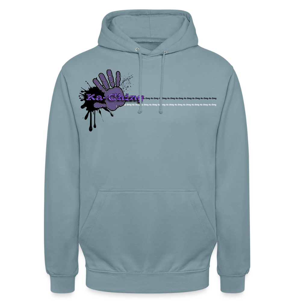 Unisex Hoodie Ching Purple logo - stonewash blue