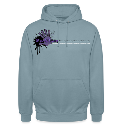 Unisex Hoodie Ching Purple logo - stonewash blue