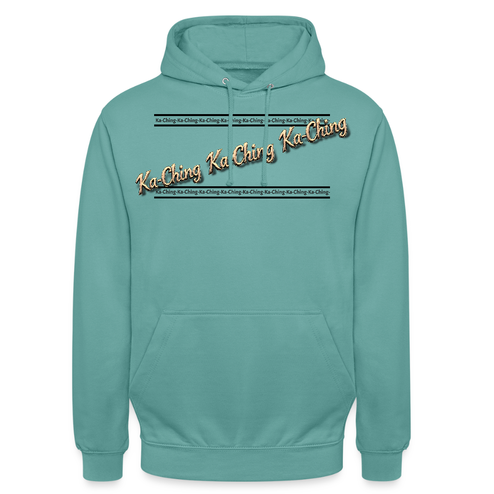 Ka-Ching Unisex Hoodie design 2 - pastel turquoise