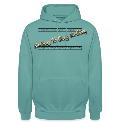 Ka-Ching Unisex Hoodie design 2 - pastel turquoise