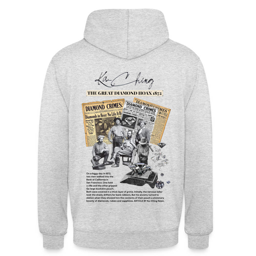 diamond range limited edition Hoodie  design 1 light background - light heather grey
