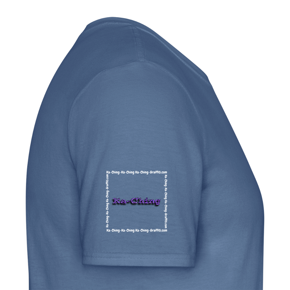 Unisex T-Shirt Ching Purple Logo WH/Dark CHPU-T-06d - dove blue 