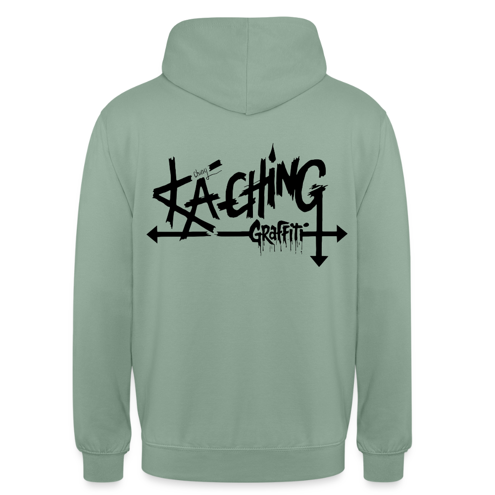 Minimal Range Unisex Hoodie limited Ka-Ching design2 - steel green
