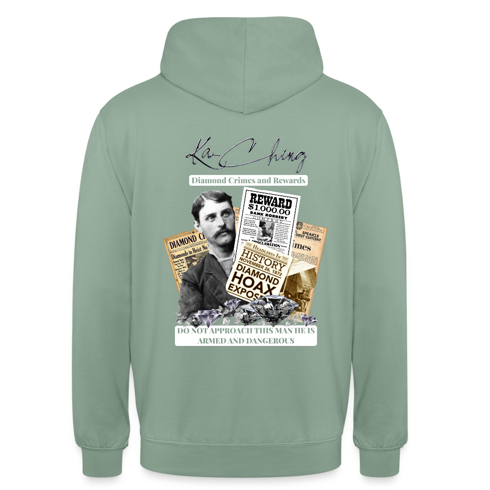 diamond range limited edition Hoodie  design 3 - steel green