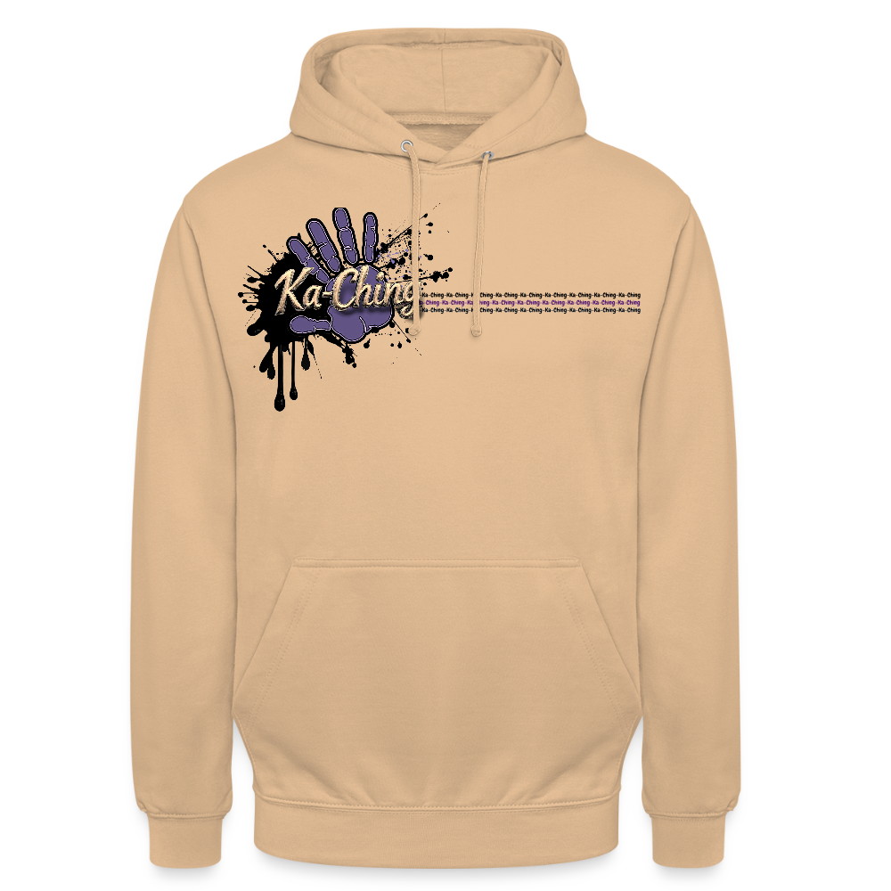 Unisex Hoodie Ching gold purple logo - peach