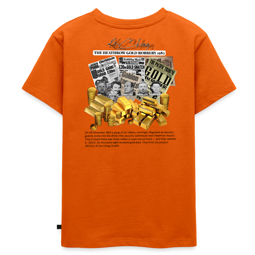 Gold Range Heathrow Robɓery Tee limited edition - orange 