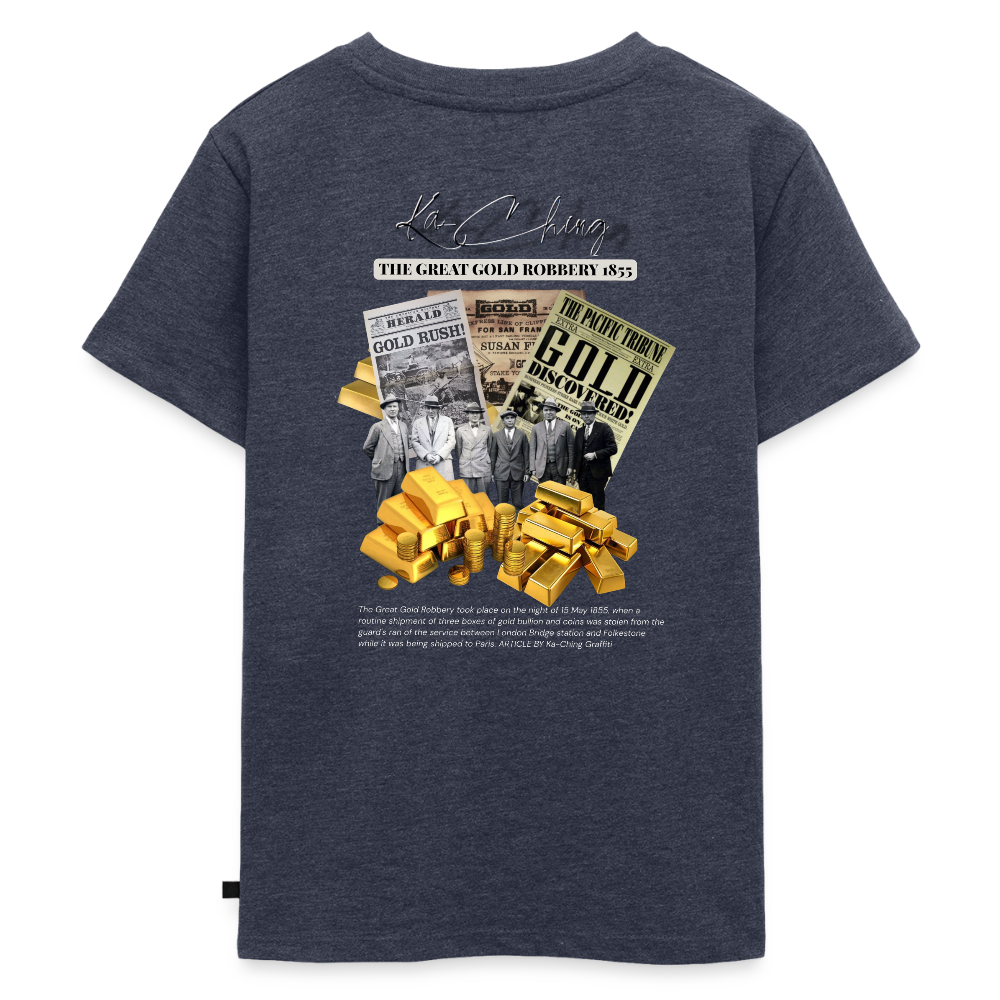 Gold Range The Great Robɓery 1855 Tee limited edition - heather denim