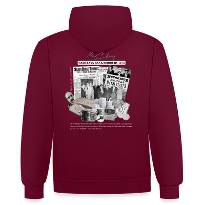 Silver Range Barclays bank Robɓery 1970 Hoodie limited edition - burgundy/charcoal
