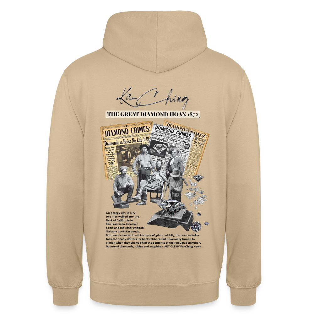 diamond range limited edition Hoodie  design 1 light background - beige